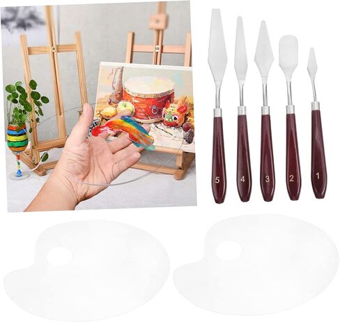 Uonlytech 1SET OVAL PAPMMENT PLATE RAIDES BASMAND مع كاشطات لخلط وتنظيف أداة فنية خفيفة ودائمة in Saudi Arabia