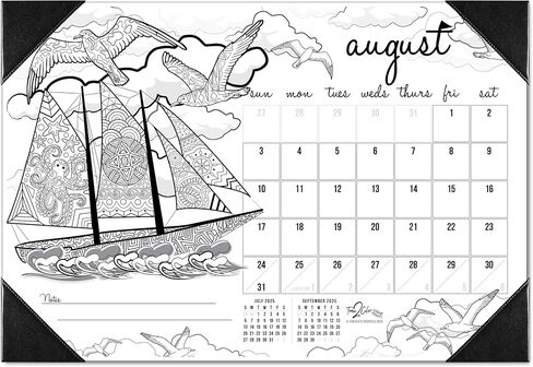 Time2Color 2025-2026 Seasons Theme Academic Desk Blotter Coloring Calendar: August 2025 - July 2026 (19" x 13") in Saudi Arabia