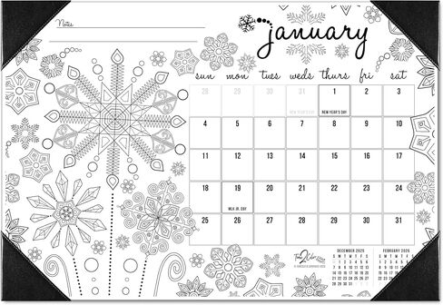 Time2Color 2025-2026 Seasons Theme Academic Desk Blotter Coloring Calendar: August 2025 - July 2026 (19" x 13") in Saudi Arabia