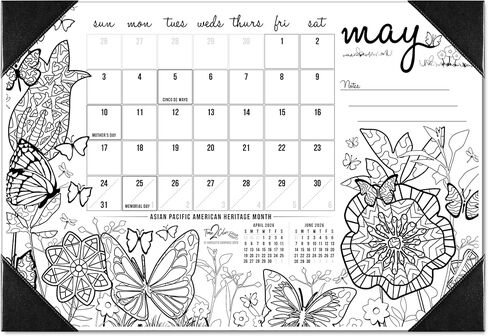 Time2Color 2025-2026 Seasons Theme Academic Desk Blotter Coloring Calendar: August 2025 - July 2026 (19" x 13") in Saudi Arabia