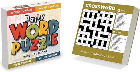 TF Publishing 2026 Daily Word Puzzle Dailder Desktop Calendar - منظمة المنزل والمكتب - تقويم مكتب صغير 2026 مع صفحات تمزق كاملة اللون وورق من الورق المقوى الحامل - 5.25 بوصة × 5.25 بوصة in Kuwait