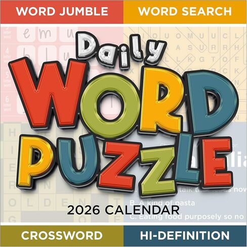 TF Publishing 2026 Daily Word Puzzle Dailder Desktop Calendar - منظمة المنزل والمكتب - تقويم مكتب صغير 2026 مع صفحات تمزق كاملة اللون وورق من الورق المقوى الحامل - 5.25 بوصة × 5.25 بوصة in Kuwait