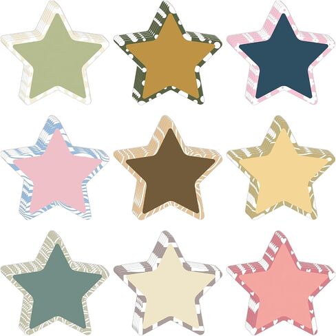 45 Pcs Boho Star Cutouts Stars Assorted Colors Cutouts Paper Boho Classroom Bulletin Board Decoration Teachers Kids DIY Craft Projects School Wall Décor in Saudi Arabia