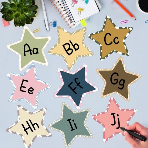 45 Pcs Boho Star Cutouts Stars Assorted Colors Cutouts Paper Boho Classroom Bulletin Board Decoration Teachers Kids DIY Craft Projects School Wall Décor in Saudi Arabia
