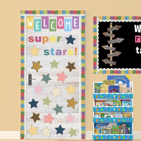 45 Pcs Boho Star Cutouts Stars Assorted Colors Cutouts Paper Boho Classroom Bulletin Board Decoration Teachers Kids DIY Craft Projects School Wall Décor in Saudi Arabia