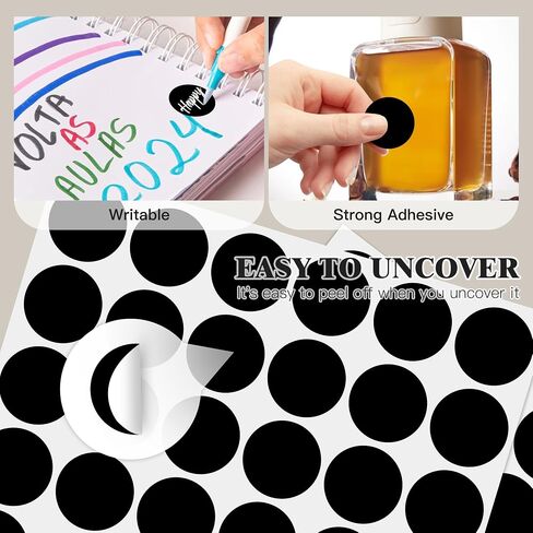 1 Inch Colored Dot Stickers Round Labels (720 Dots, 15 Sheets) - Round Color Coding Labels Circle Stickers for Organizing, Inventory, File Folders (Black) in Saudi Arabia