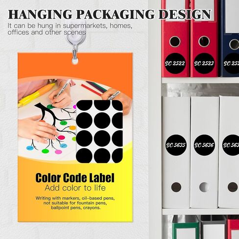 1 Inch Colored Dot Stickers Round Labels (720 Dots, 15 Sheets) - Round Color Coding Labels Circle Stickers for Organizing, Inventory, File Folders (Black) in Saudi Arabia