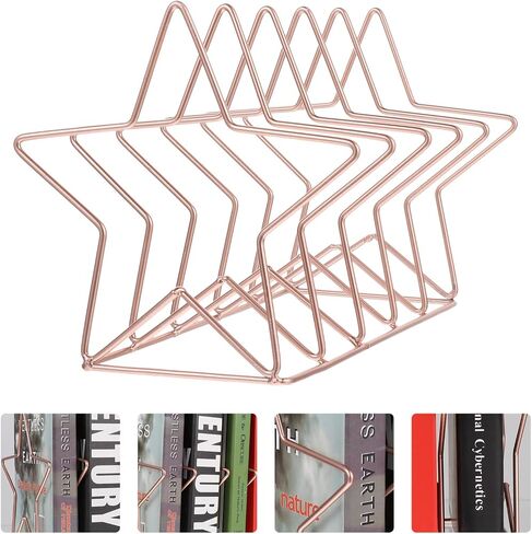 Gatuida Rose Gold Iron Book Rack Desktop Bookshelf Organizer Storage Shelf for Home Office Decor in Saudi Arabia