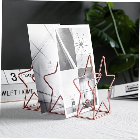 Gatuida Shaped Book Rack Rose Gold Desk Organizer Modern Iron Art Display Easel for Home Office Stylish Bookend and Magazine Holder in Saudi Arabia