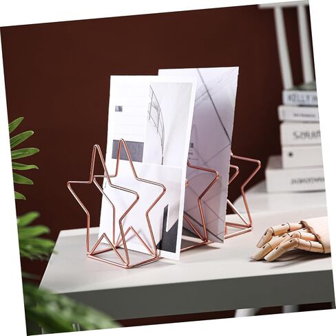 Gatuida Shaped Book Rack Rose Gold Desk Organizer Modern Iron Art Display Easel for Home Office Stylish Bookend and Magazine Holder in Saudi Arabia