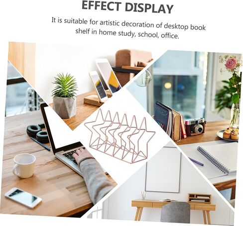 Gatuida Shaped Book Rack Rose Gold Desk Organizer Modern Iron Art Display Easel for Home Office Stylish Bookend and Magazine Holder in Saudi Arabia