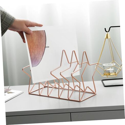 Gatuida Shaped Book Rack Rose Gold Desk Organizer Modern Iron Art Display Easel for Home Office Stylish Bookend and Magazine Holder in Saudi Arabia
