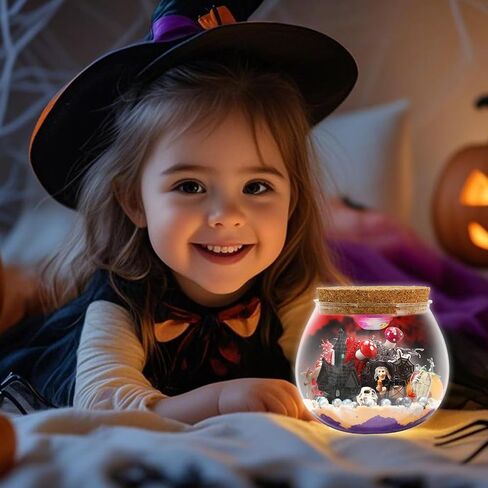 Halloween Light-Up Terrarium Kit for Kids - LED Night Light Birthday Gift for Boys Ages 4 5 6 7 8-12 Year Old - Halloween Toys DIY Arts and Crafts Kit for Kids - Best Presents for Boys in Saudi Arabia