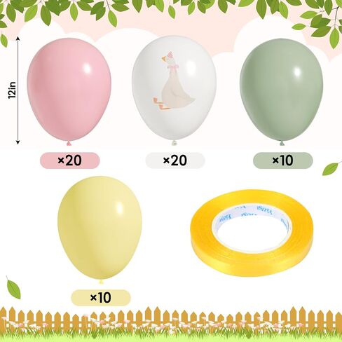 60 PCS Bow Goose Palloons مجموعة ، باستيل الباستيل الباستيل اللاتكس ، واحد سخيفة زخارف حفلة عيد ميلاد ديكور الطفل (الوردي) in Kuwait