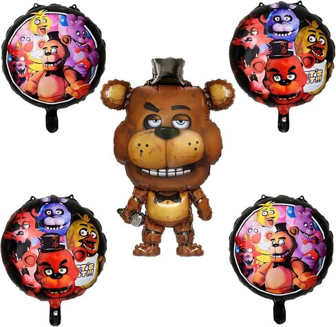 Gerrit 5pc حفلة عيد ميلاد البالونات Foil لمدة خمس ليال في Freddy's Party تزيين الإمدادات لمدة خمس ليال في فريدي in Saudi Arabia