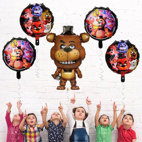 Gerrit 5pc حفلة عيد ميلاد البالونات Foil لمدة خمس ليال في Freddy's Party تزيين الإمدادات لمدة خمس ليال في فريدي in Saudi Arabia