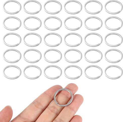 30pcs Key Rings Bulk, 1in Stainless Steel Split O Hoops Dog Tag Rings for Pet Collar Split Keyrings Practical Key Loop Attachment for Jewelry Making Car Keys Crafts DIY(Silver) in Saudi Arabia