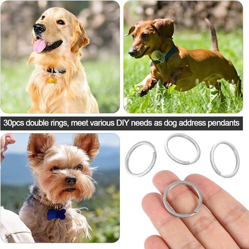 30pcs Key Rings Bulk, 1in Stainless Steel Split O Hoops Dog Tag Rings for Pet Collar Split Keyrings Practical Key Loop Attachment for Jewelry Making Car Keys Crafts DIY(Silver) in Saudi Arabia