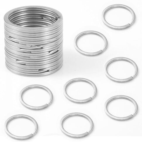 30pcs Key Rings Bulk, 1in Stainless Steel Split O Hoops Dog Tag Rings for Pet Collar Split Keyrings Practical Key Loop Attachment for Jewelry Making Car Keys Crafts DIY(Silver) in Saudi Arabia