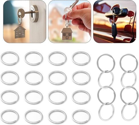 30pcs Key Rings Bulk, 1in Stainless Steel Split O Hoops Dog Tag Rings for Pet Collar Split Keyrings Practical Key Loop Attachment for Jewelry Making Car Keys Crafts DIY(Silver) in Saudi Arabia