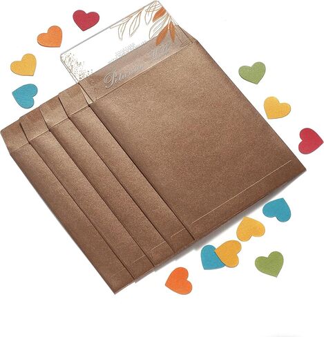 Quotidian Orange Seel Seal Flat A6 Pearlescent Paper Paper 4 3/4 "× 6 1/2" (12 × 16.5 سم) حزمة 25 - Confetti Cards دعوة صور الزفاف in Kuwait