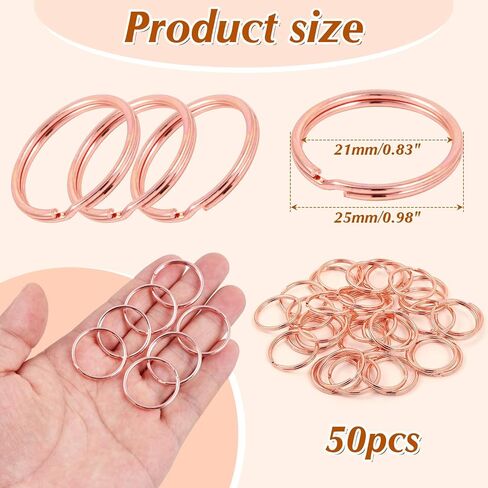 Split Key Rings 3/8 Inch Jump Rings -Pale Gold 300 Pcs Key Rings Bulk -Split Round Metal Keyring for Lanyards, Tags, CraftsKeys, Keychain, Jewelry Making Supplies in Saudi Arabia