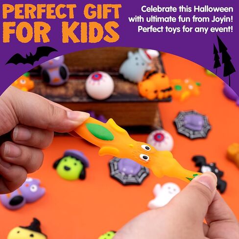 Joyin 100 PCS Halloween Mochi Squishy Toys for Kids Gift ، Halloween Kawaii Sensory Truff Toys for Halloween Party Favors Decor in Kuwait