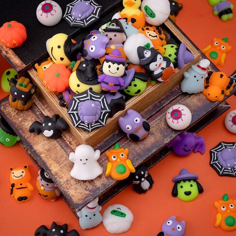 Joyin 100 PCS Halloween Mochi Squishy Toys for Kids Gift ، Halloween Kawaii Sensory Truff Toys for Halloween Party Favors Decor in Kuwait