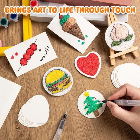 36 PCS Magic Foam Plane Painture Kit Purfy Paint with Water Brush 3D Drawing Paper for Kids Drawing Magic Canvas Sponge for Painting Art Fruced DIY Draw Draw Pens Art Supplies in Kuwait