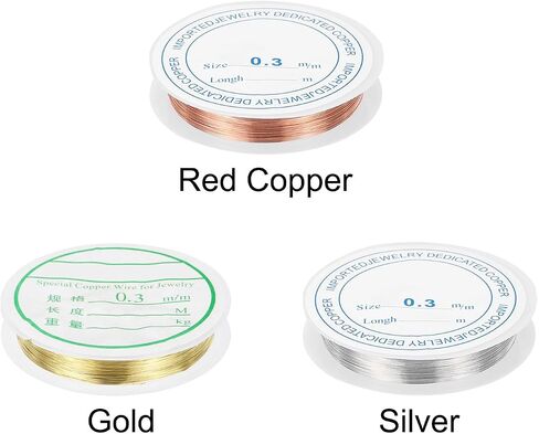 MECCANIXITY 28 Gauge Copper Wire for Jewelry Making, 1 Roll Craft Tarnish Resistant Beading Wire for Jewelry Making Supplies DIY (Gold)-49ft in Saudi Arabia