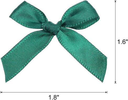 Meccanixity 100pcs Mini Ribbon Bow 1.8 بوصة مصغرة النسيج الساتان زهرة الزهرة للحرف DIY حفل زفاف حفلة عيد ميلاد عميق داكن أخضر in Saudi Arabia
