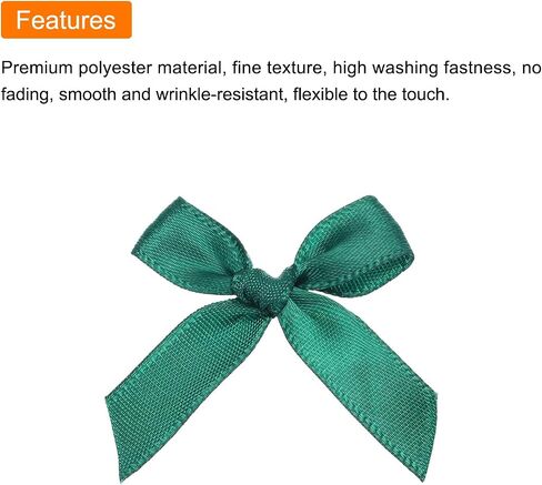 Meccanixity 100pcs Mini Ribbon Bow 1.8 بوصة مصغرة النسيج الساتان زهرة الزهرة للحرف DIY حفل زفاف حفلة عيد ميلاد عميق داكن أخضر in Saudi Arabia