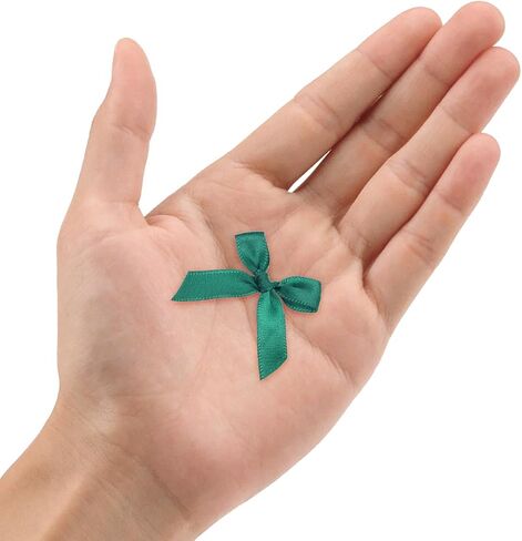 Meccanixity 100pcs Mini Ribbon Bow 1.8 بوصة مصغرة النسيج الساتان زهرة الزهرة للحرف DIY حفل زفاف حفلة عيد ميلاد عميق داكن أخضر in Saudi Arabia