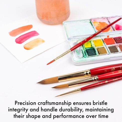 Princeton Artist Brush Co. Heritage 4-pc Synthetic Sable Watercolor Brushes Professional Set - Sable Paint Brushes for Watercolor Painting - Sable Hair Paint Brushes Sizes 3/0, 3, 8, and 12 in Saudi Arabia