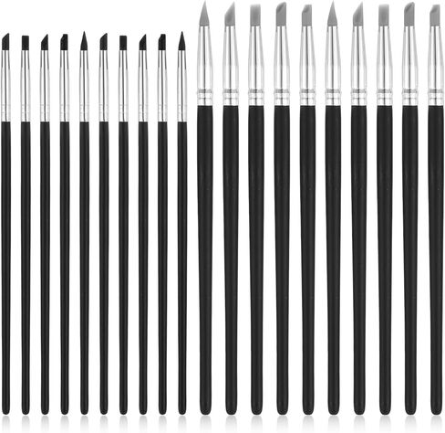 JIEYAO 20 Pcs Silicone Paint Brushes for Crafts, 5 Shapes Head Flexible Clay Sculpting Tools Professional Sculpting Tool for Pottery, Nail Art, Carving, DIY Handicraft Artwork(3mm+5mm) in Saudi Arabia