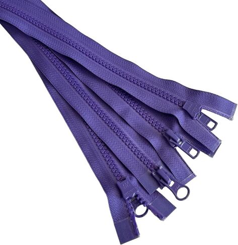 2pcs YKK #5 Molded Plastic Two-Way Separating, Open-End Jacket Zipper - Tape Color: Purple #559W - Choose Your Length - Made in The United States (Purple #559W, 16" Inches) in Saudi Arabia