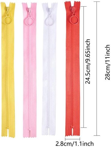 Benecreat 36pcs 10 بوصة سحابات نايلون بلاستيكية مع حلقة السحب قريبة من الراتنج السوستة ل Diy خياطة حقيبة كرانية الملابس in Saudi Arabia