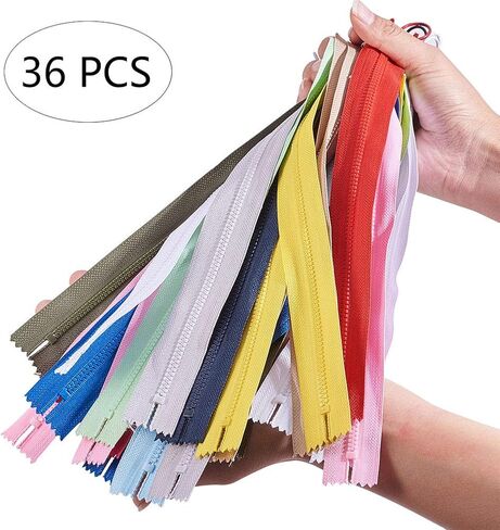Benecreat 36pcs 10 بوصة سحابات نايلون بلاستيكية مع حلقة السحب قريبة من الراتنج السوستة ل Diy خياطة حقيبة كرانية الملابس in Saudi Arabia