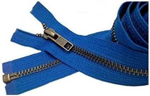 ykk®- سترة السوستة ykk® #5 الأسنان المعدنية العتيقة- تفصل الأسنان المعدنية لللون الخاص بـ Crafter في Victoria Blue #918 المصنوع في الولايات المتحدة الأمريكية- الطول (34 بوصة) in Saudi Arabia