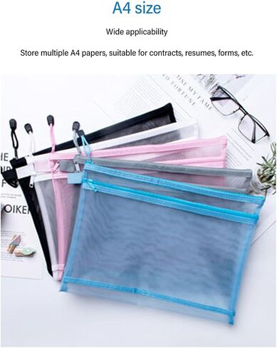 10 Pack Mesh Zipper Pouches for Organizing, Mesh Zipper Pouch Bags, A6 Zipper Bags for Organizing Storage for Office Supplies, Cosmetics, Travel Necessities in Saudi Arabia