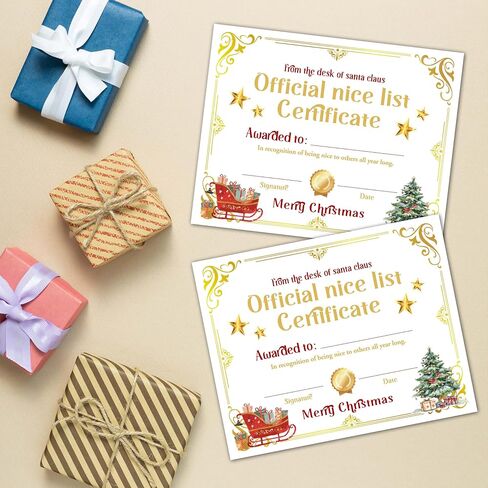 Christmas Gifts Certificates, 25 Pcs Xmax Holiday Certificates from Santa, Christmas Gifts for Kids, Christmas Party Favors Supplies Decorations, 19 in Saudi Arabia