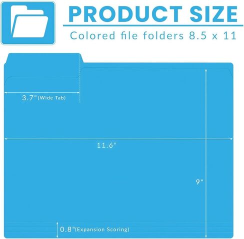 120 حزمة مجلدات الملفات ملونة الملفات حجم الحروف 8.5 "× 11" - 1/3 علامات تبويب قطع ، مجلدات الملفات في 6 ألوان لوازم مكتب الأعمال ، مجلدات المدرسة ، أنظمة الإيداع in Kuwait