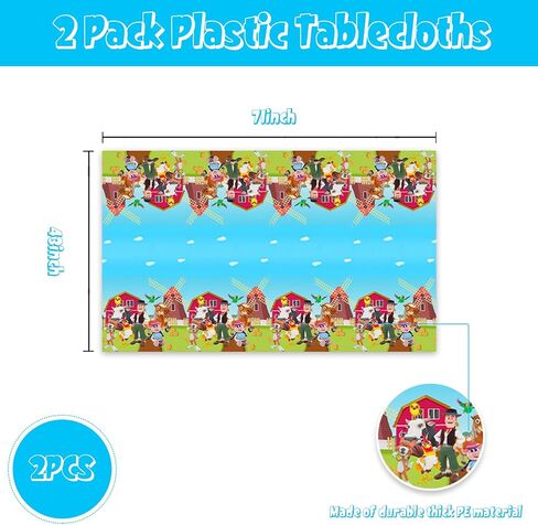 2Pack Lai Granja De Zenoon Tablecloth Disposable Tablecover Birthday Party Supplies and Decorations for Kid Boy Baby Shower Rectangle Tables 70"X42" in Saudi Arabia