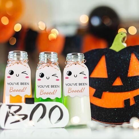 علامات عيد الهالوين ، 100pcs لقد تم صراخ علامات هدايا مع سلسلة Happy Halloween Targing Tag for Goodie Bags Tag Ghost Boo Tag لأكياس الحلوى in Saudi Arabia