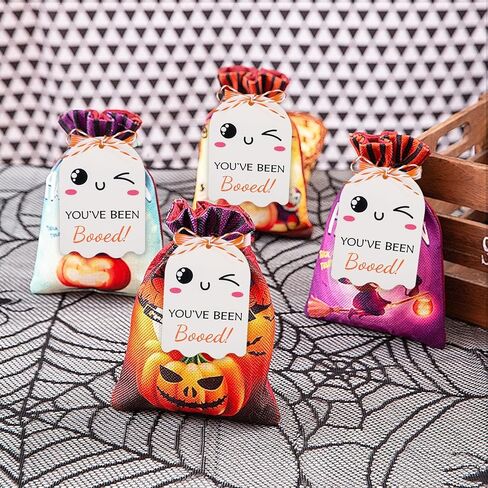 علامات عيد الهالوين ، 100pcs لقد تم صراخ علامات هدايا مع سلسلة Happy Halloween Targing Tag for Goodie Bags Tag Ghost Boo Tag لأكياس الحلوى in Saudi Arabia