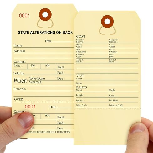 SmartSign Numbered Alteration Tags | 3.125" x 6.25" Manila Stock, Pack of 500 in Saudi Arabia