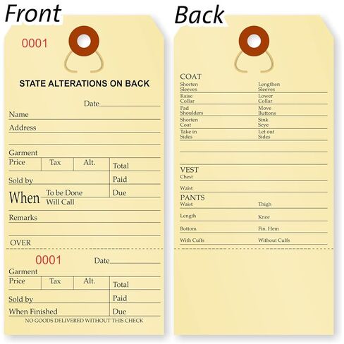 SmartSign Numbered Alteration Tags | 3.125" x 6.25" Manila Stock, Pack of 500 in Saudi Arabia
