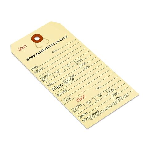 SmartSign Numbered Alteration Tags | 3.125" x 6.25" Manila Stock, Pack of 500 in Saudi Arabia