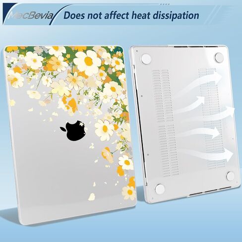 MecBevia for MacBook Pro 16 Inch Case (2025–2021, M4/M3/M2/M1 Pro & Max, Model A3403 A3186 A2991 A2780 A2485), Hard Shell & Keyboard Cover, Screen Protector, Webcam Cover, Adapter, Abstract Flower in Saudi Arabia