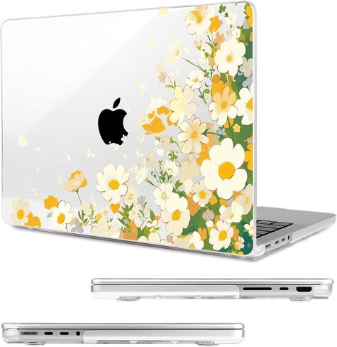 MecBevia for MacBook Pro 16 Inch Case (2025–2021, M4/M3/M2/M1 Pro & Max, Model A3403 A3186 A2991 A2780 A2485), Hard Shell & Keyboard Cover, Screen Protector, Webcam Cover, Adapter, Abstract Flower in Saudi Arabia
